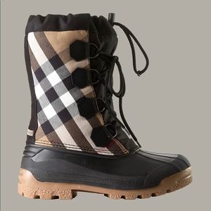 Burberry Nova Check Snow Rain Rubber Sherpa Boots